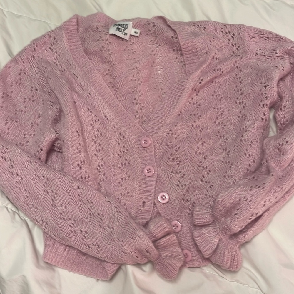 Princess Poly pink cropped cardigan